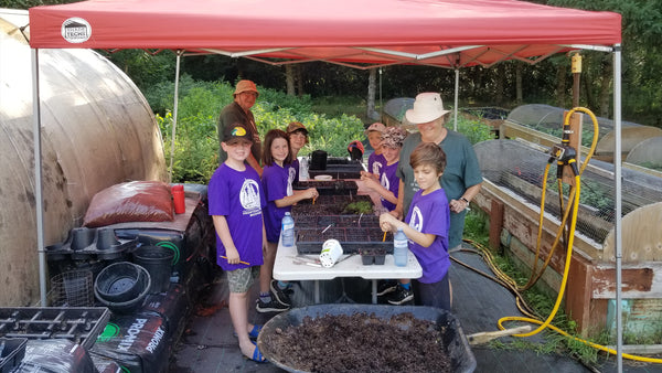 FAB summer camp participants at the Friends of Mac Johnson Tree Nursery